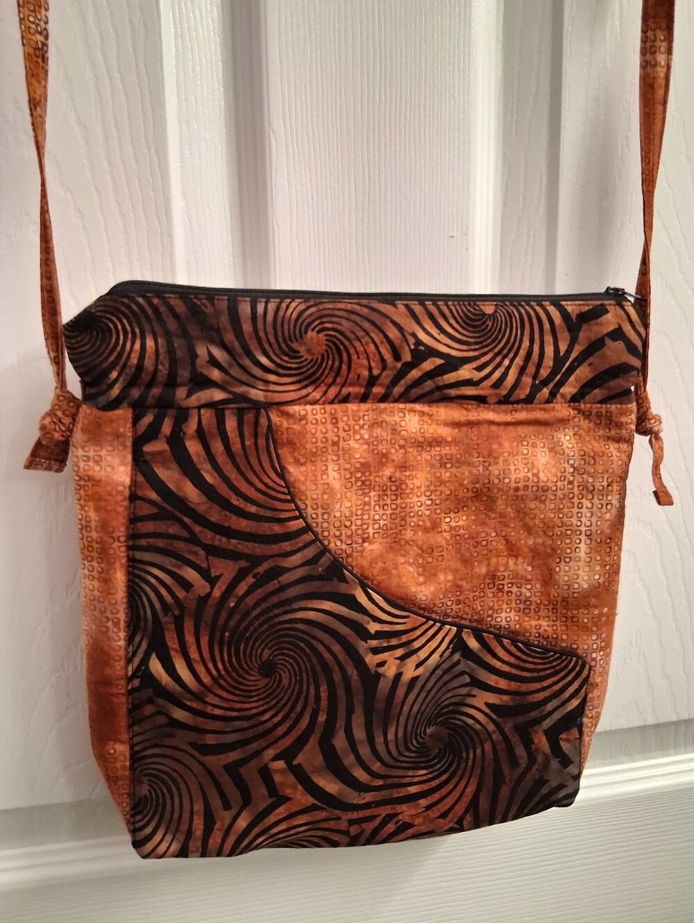 Orange Dyed Patterned Cross Body